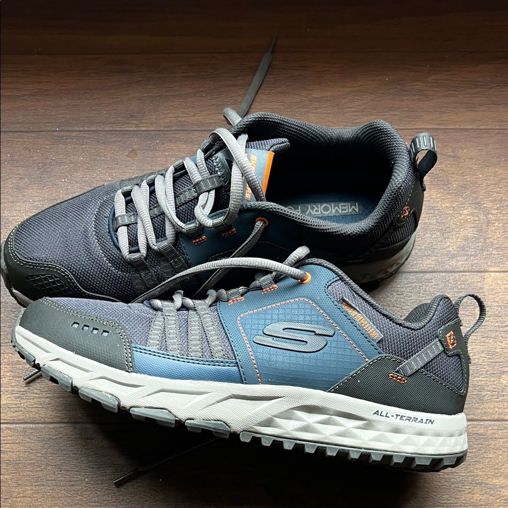 Skechers All-Terrain Black and Blue Athletic Shoes